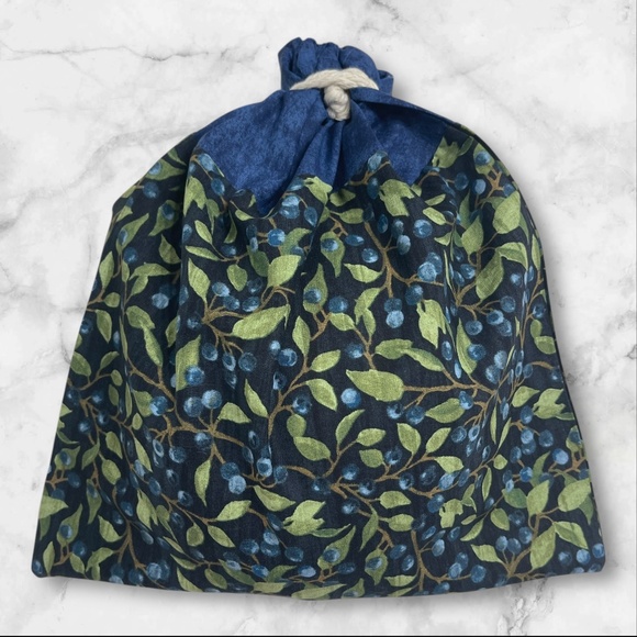 Blueberry Natural Linen Bread Bag, Reusable Sourdough Bread Keeper, Baker Gift - Picture 3 of 4